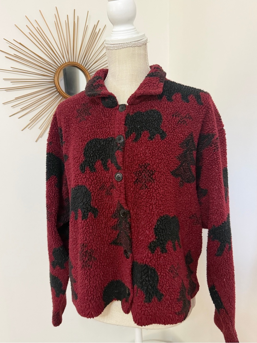 Vintage True Grit Bears Trees Cropped Jacket Outdoors Women’s Size Large